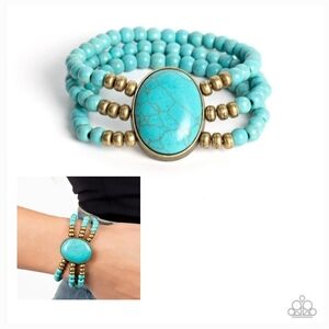 STONE POOLS BRASS  BRACELET